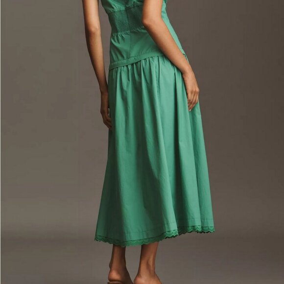 NWT Maeve Halter V-Neck Drop-Waist Midi Dress Anthropologie Sundress size XXS - Picture 9 of 11